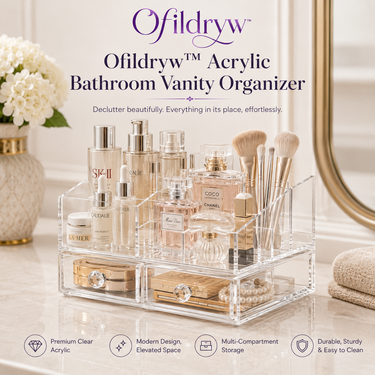 Ofildryw™ Clear Acrylic Bathroom Vanity Organizer