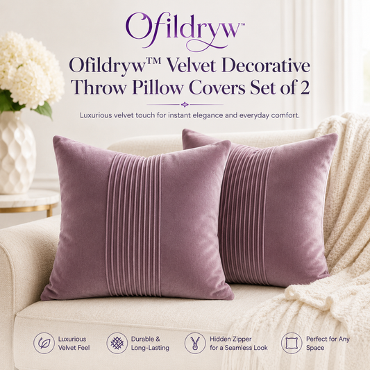 Ofildryw™ Velvet Decorative Throw Pillow Covers Set of 2